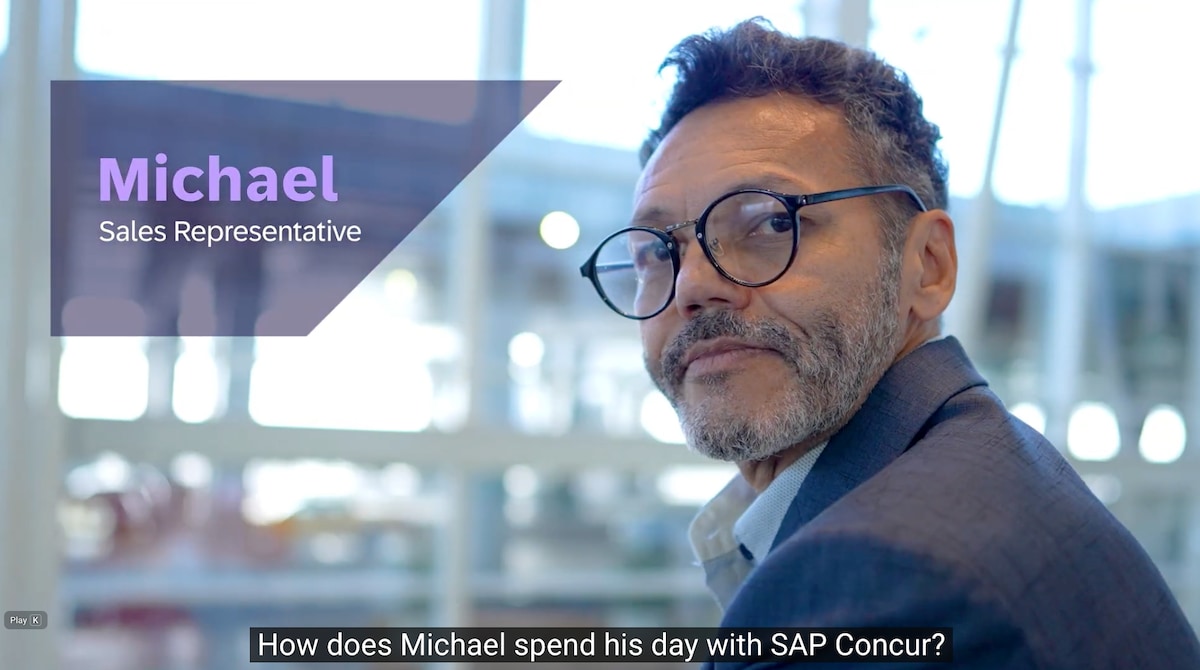 <span>See what Michael (a sales representative) saves with SAP Concur solutions</span>
