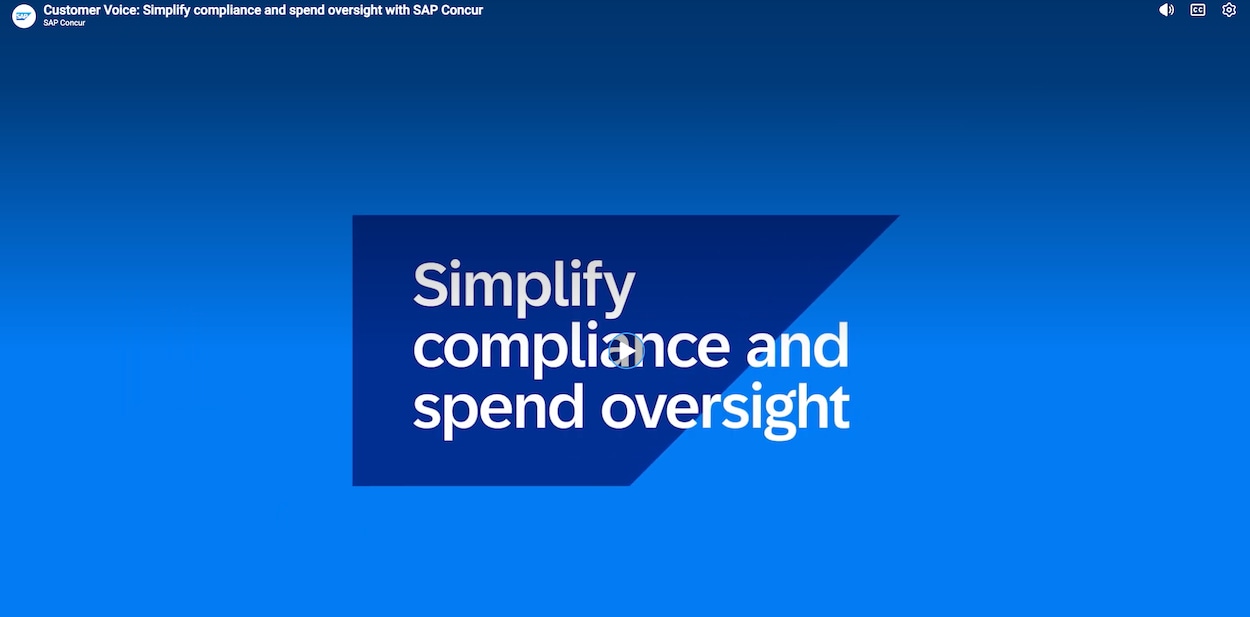<span>Customer Voice: Simplify compliance and spend oversight with SAP Concur</span>
