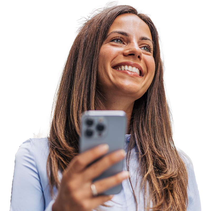 Woman holding phone