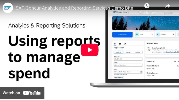 <span>SAP Concur Analytics and Reporting Services Demo Bite</span>
