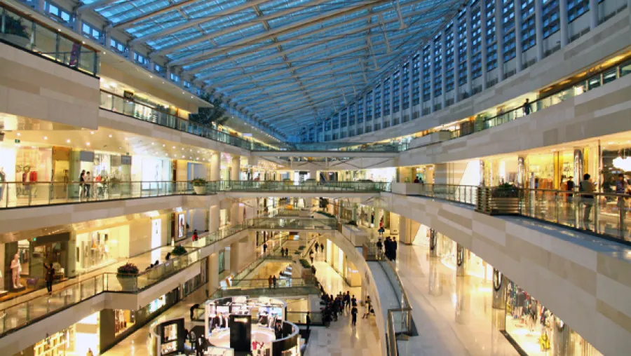 Inside of a mall