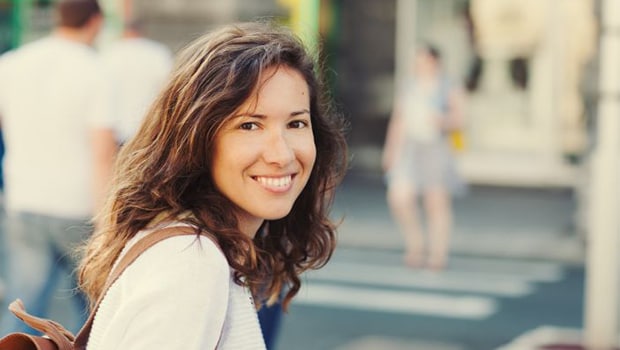 Woman smiling
