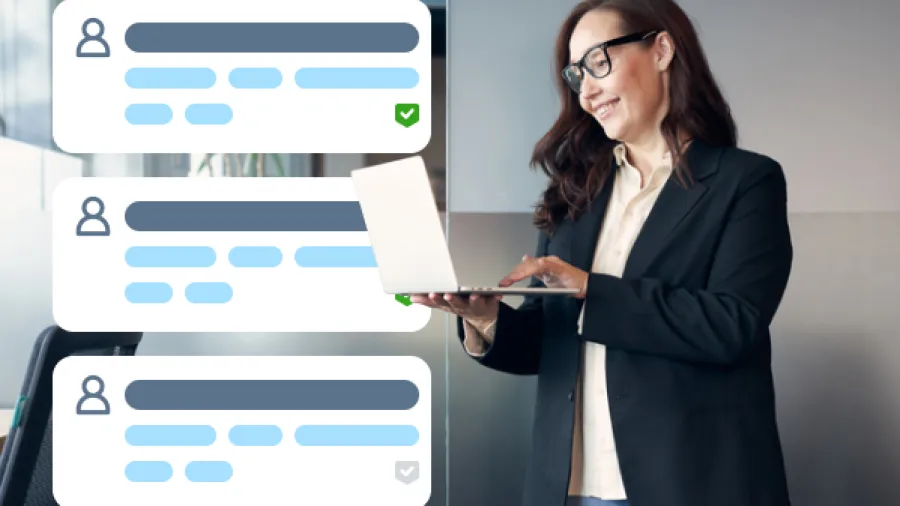 woman using concur on laptop