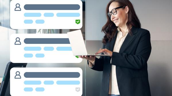 woman using concur on laptop