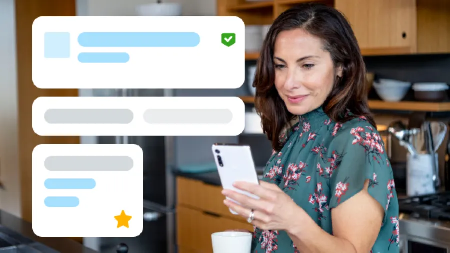 woman using app