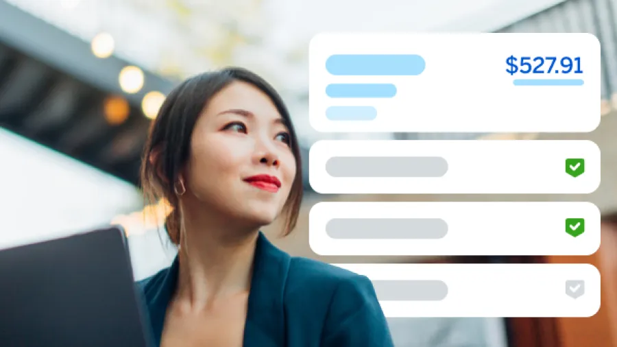 woman using app