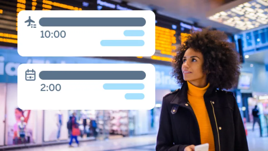 woman traveling in airport terminal