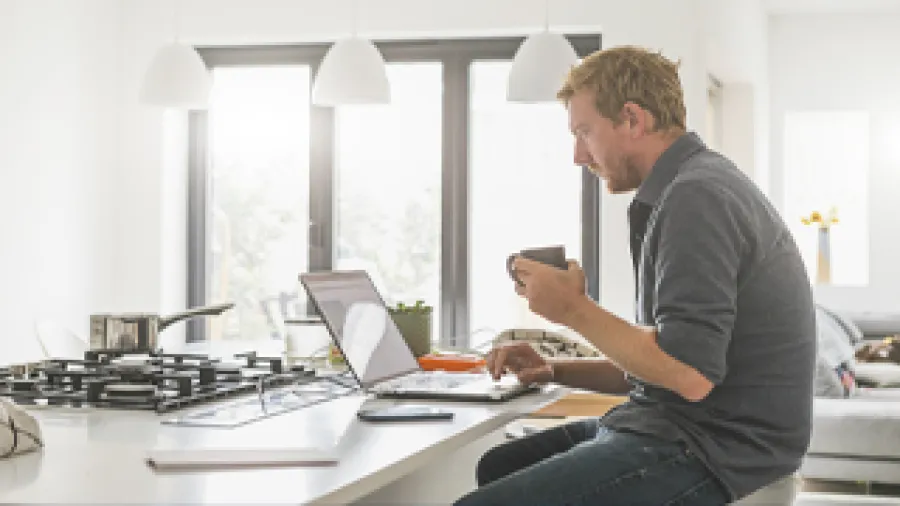 Man working on laptop