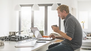 Man working on laptop
