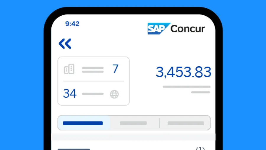 screenshot of concur expense product