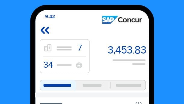 screenshot of concur expense product