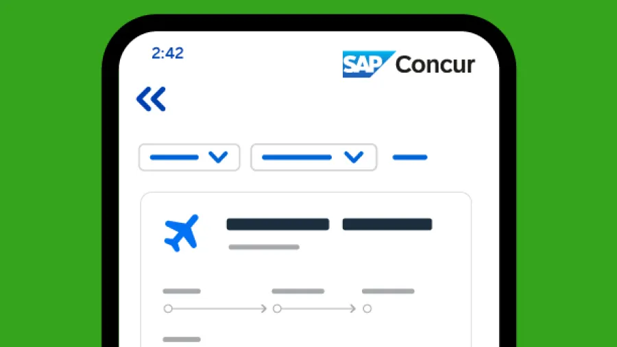 screenshot of concur travel page