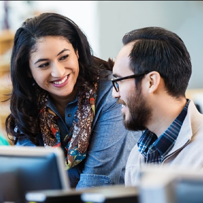 people working in an office