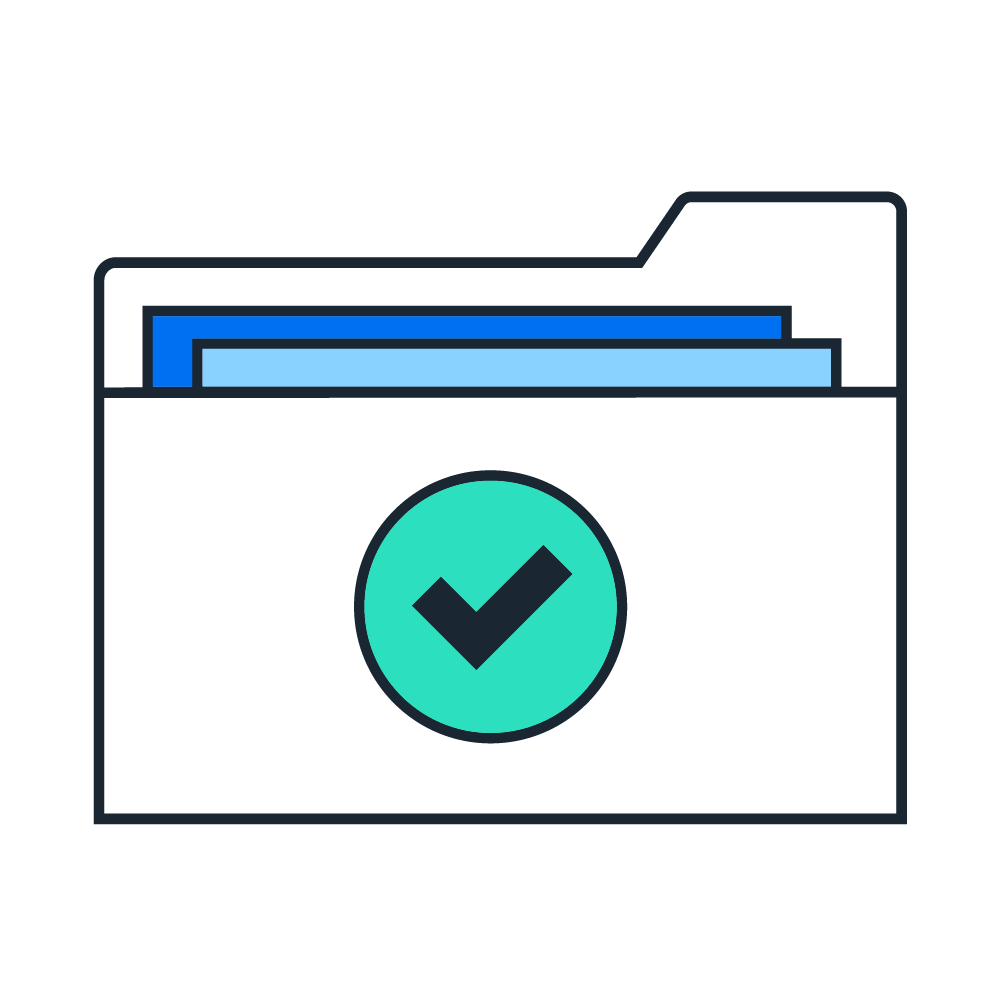 graphic of file and checkmark