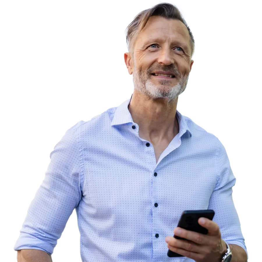 man holding phone
