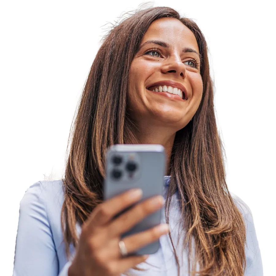 Woman holding phone