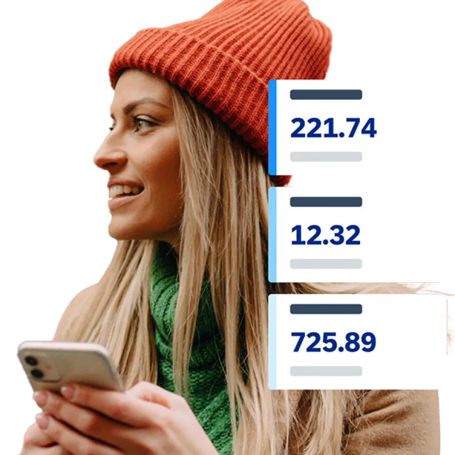 woman using app