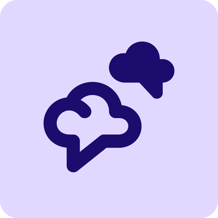 graphic of thought clouds