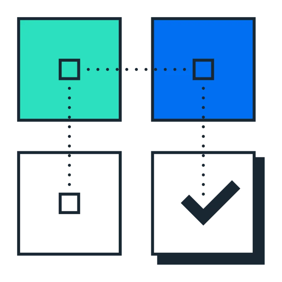 graphic of boxes and checkmark