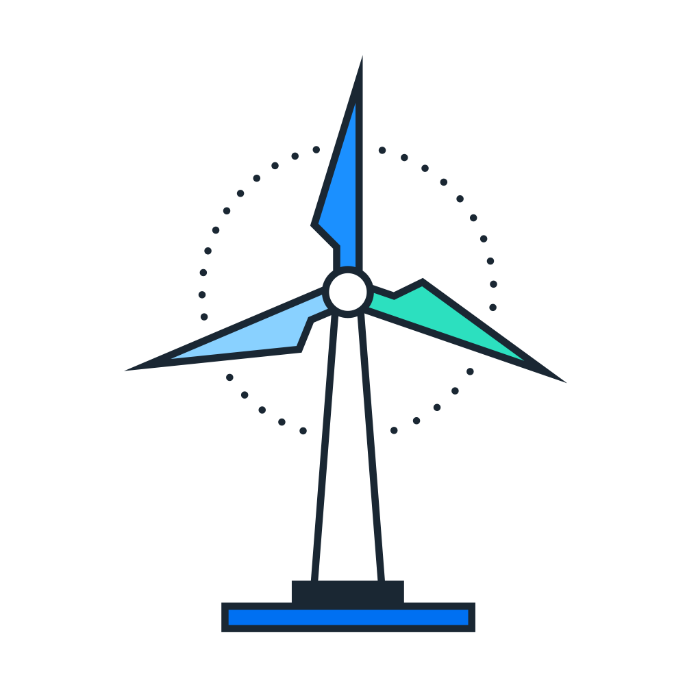 graphic of turbine power windmill