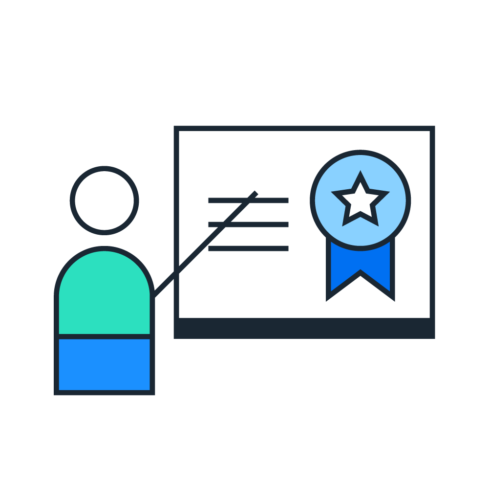Training certificate pictogram