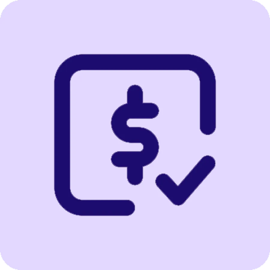 dollar check mark