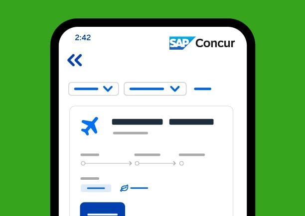 phone displaying concur travel app