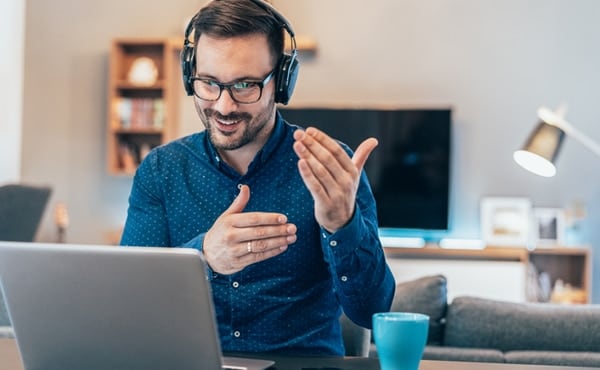 man working on laptop