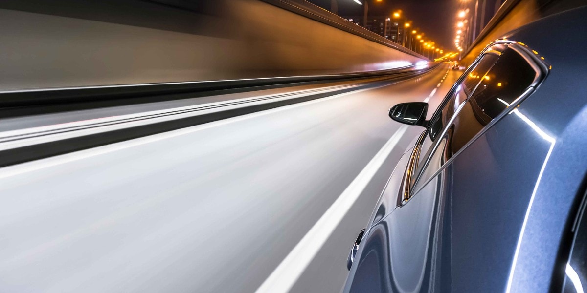 car driving through tunnel